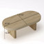 Table basse ovale en bois de 23,62 po de style Mid Century