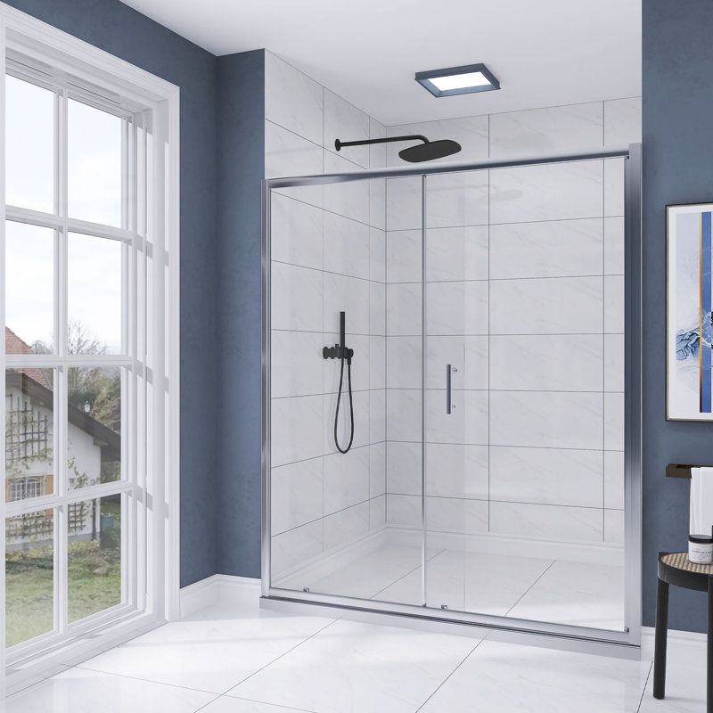 58.5"-60" W x 72" H Single Sliding Framed Shower Door | 1/5" (5mm) Thickened Upgrade Tempered Glass | Stainless Steel Hardware | Safe, Magnetic,Explosion-Resistant, Clear & Stylish, Sturdy & Durable