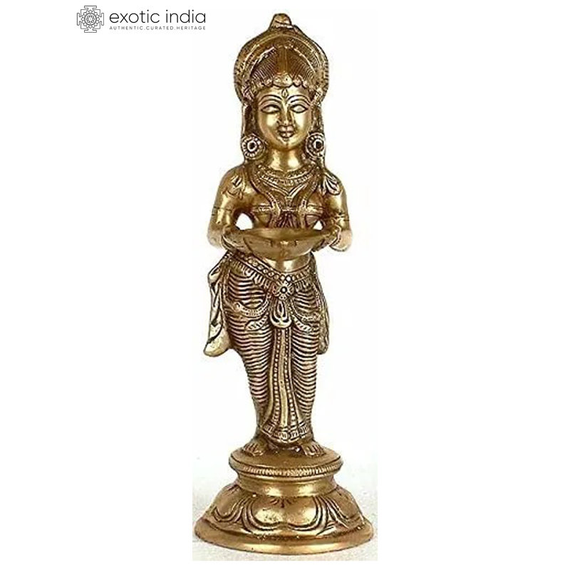 Statue votive en laiton Lakshmi de 12 po de haut, déesse de la déesse indoue pour autel et salle de méditation, Bronze