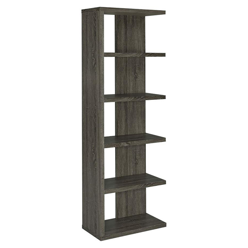 Bibliothèque à 5 tablettes gris patiné