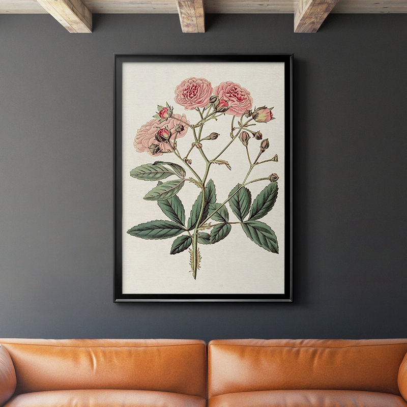 «Pink Floral Mix V», reproduction encadrée sur papier, Noir, H 24,5 po x l 18,5 po x P 1 po