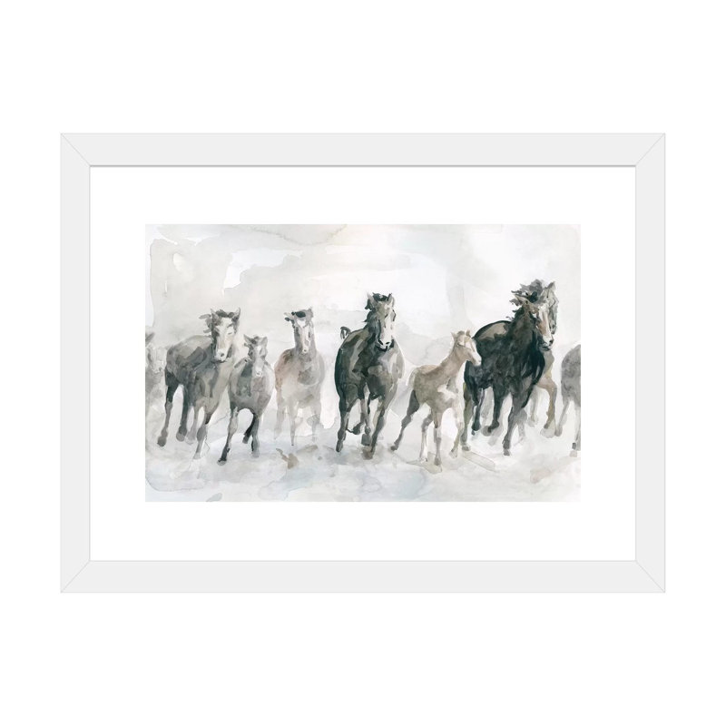 «Run Wild» par Carol Robinson - reproduction, H 24 po x l 32 po x P 1 po, Papier encadré blanc, Blanc