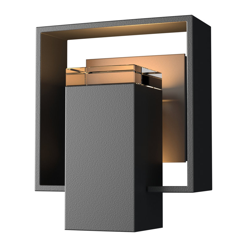 Shadow Box Outdoor Armed Sconce, 8.5" H x 7" W x 4" D, Natural Iron, Natural Iron
