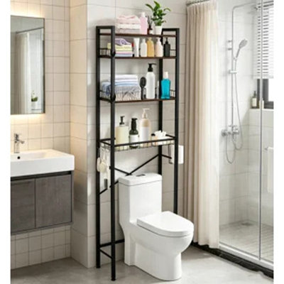 Rangement autoportant en métal réglable au-dessus de la toilette