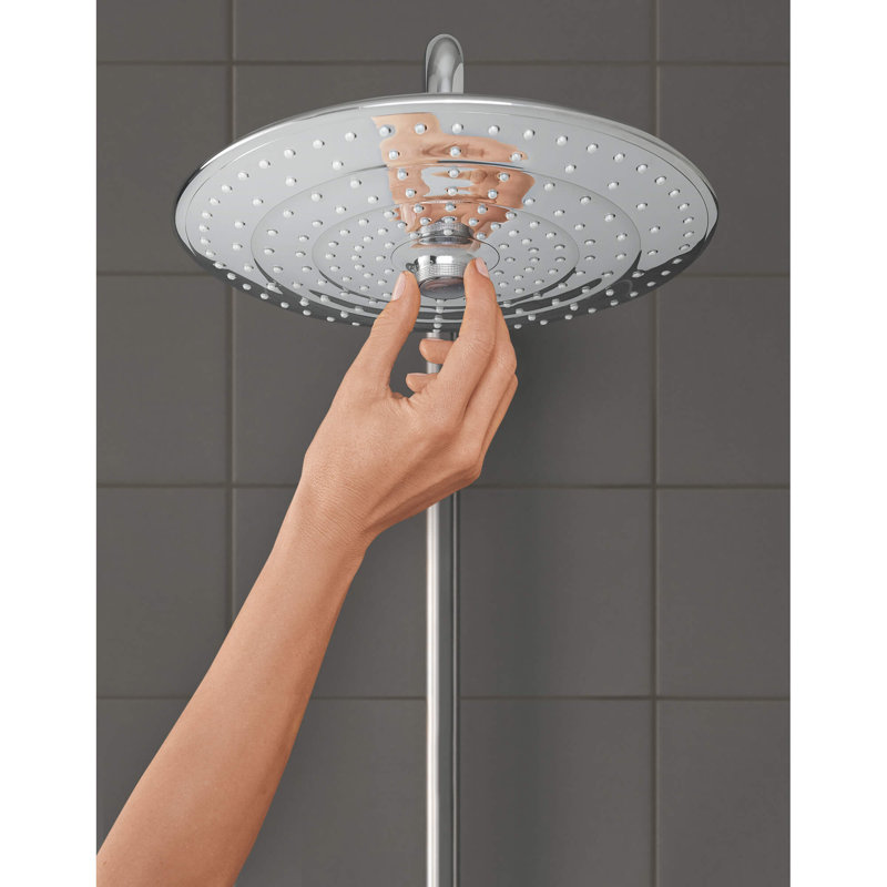 Euphoria Fixed 3-Setting Rain Shower Head Jet SmartRain Settings, StarLight Chrome, 2.5 gpm 