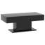 Table basse noire moderne ultrabrillante avec lumières DEL réglables