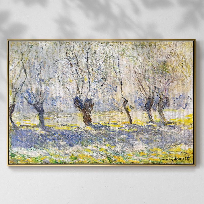 Willows, Giverny, 1886, reproduction d'art sur toile, H 27 po x l 41 po x P 2 po, Or