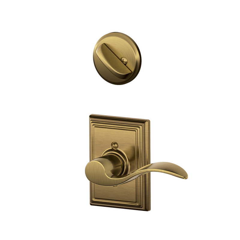 Addison Single Cylinder Interior Lever Set, Yes, Antique Brass, Right