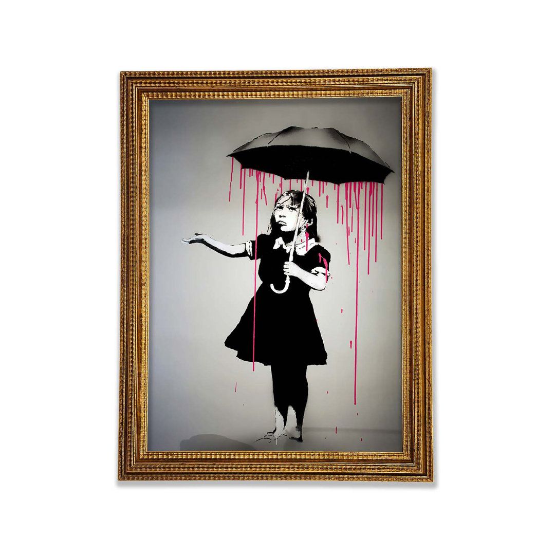 Umbrella Girl - Einzelner Bilderrahmen Kunstdrucke