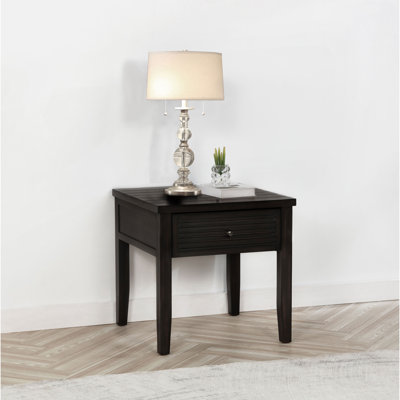 Sutter Distressed Java 1-Drawer Square End Table