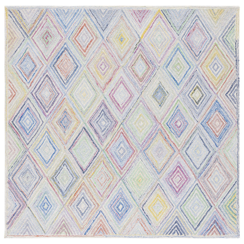 Metro Hand Tufted Performance Geometric Rug, Square 6'