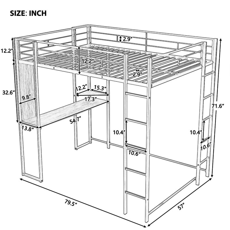 Schmucker Kids Full Loft Bed, White