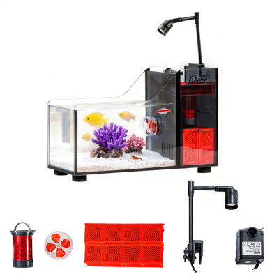2-Gallon Desktop Ecological Tank – Mini Aquarium Terrarium Habitat For Fish, Plants, Or Small Aquatic Pets