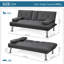 Colour 3-Seater Convertible Futon Sofa Bed-624941623