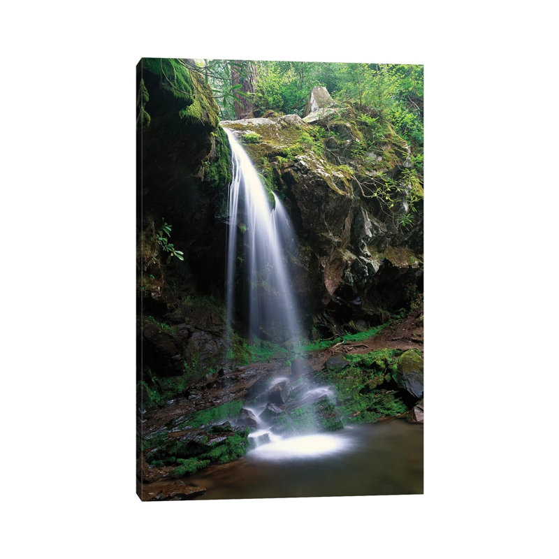 Grotto Falls With The Roaring Fork Motor Nature Trail Passing Beneath, Great Smoky Mountains National Park, Tennessee by Tim Fitzharris - Wrapped Canvas Print