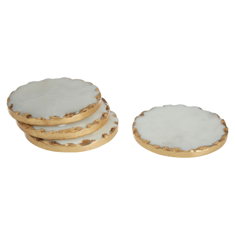 Marble Round 4 Piece Coaster Set