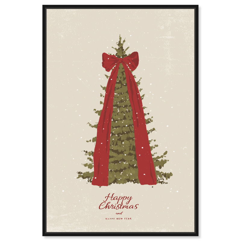 «Big Bow Xmas» par The Holiday Aisle®, Cadre noir, H 16 po x l 11 po x P 1,8 po