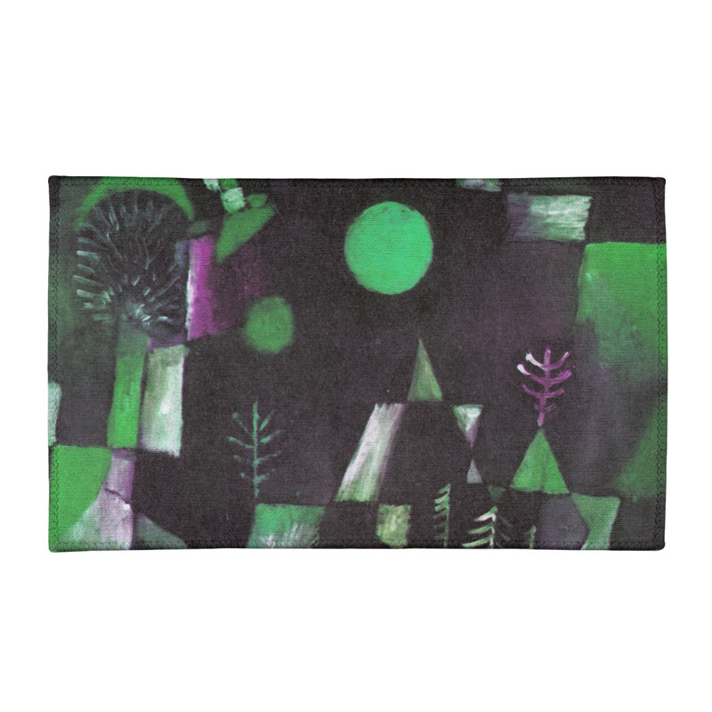 Tapis de plein espace vert/noir full moon, Rectangle 3 pi x 5 pi