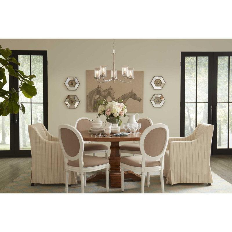 Lustre classique à 5 lumières ombrées Nedmond, Nickel brossé