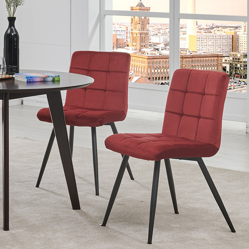 Chaise d'appoint rembourrée en velours Furst, Rouge
