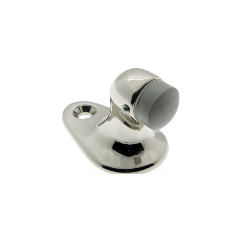 Gooseneck Solid Brass Floor Mount Stop, Bright Nickel