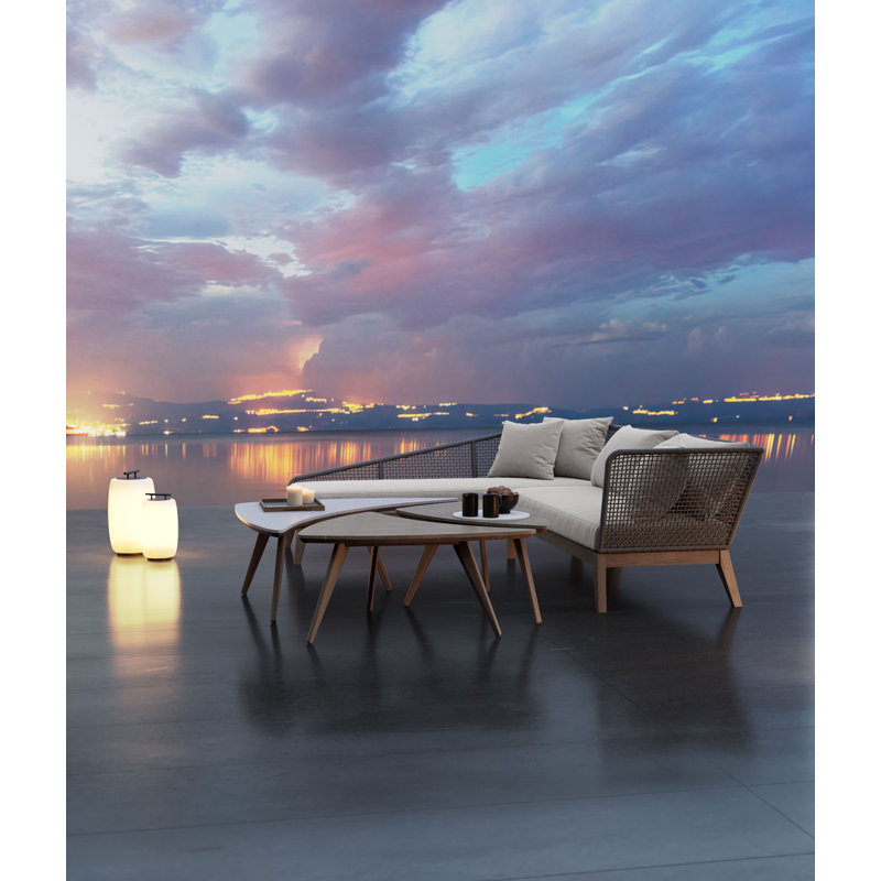 Table d'appoint en bois Akshada, Eucalyptus vieilli