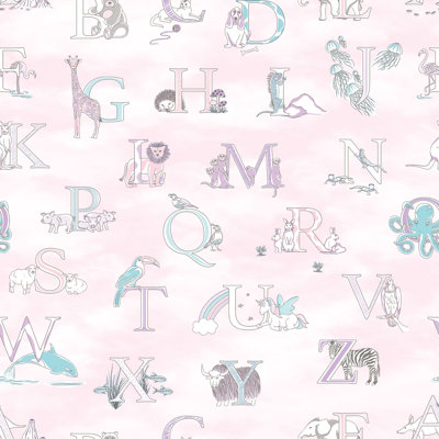 Rouleau de papier peint L 33 pi x l 21 po Just 4 Kids 2 Alphabet