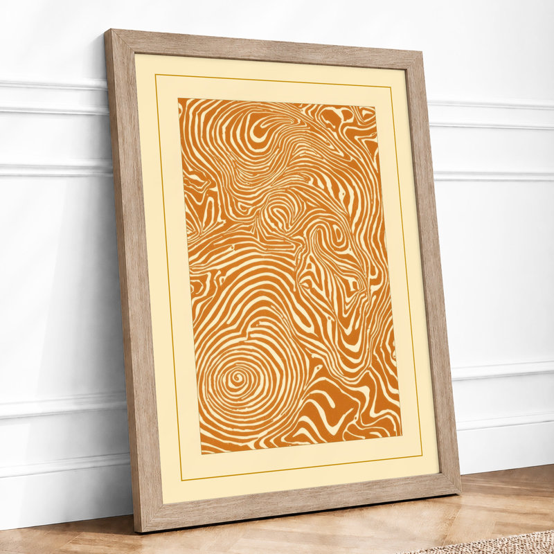 Flowing Patterns Minimalist - Print, A2 - 59.4 x 42.0 cm, Oak