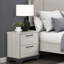 Table de chevet contemporaine à 2 tiroirs en chêne blanc et gris à 2 tiroirs pour chambre à coucher 1 pièce