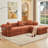 Modular Corduroy 3-Seat Sofa L Shaped Couch With Foldable Doublelayered Seat Cushion For Apartment-Compression Sofa In Box-1922191255