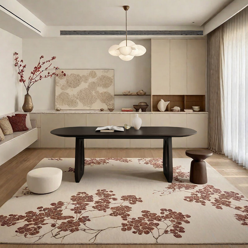 Solid wood oval practical dining table, H 29,53 po x L 55,12 po x l 29,53 po
