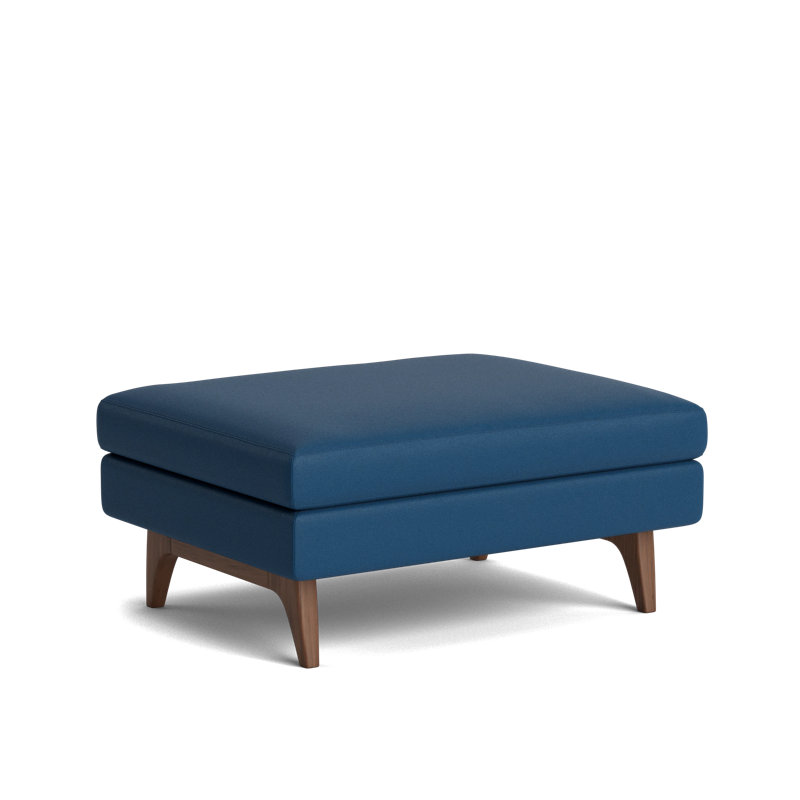 Tyler Ottoman, Leather - Deep Blue
