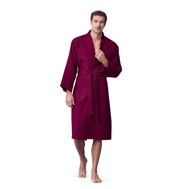 Peignoir gaufré LOTUS LINEN, Vin rouge, TTG