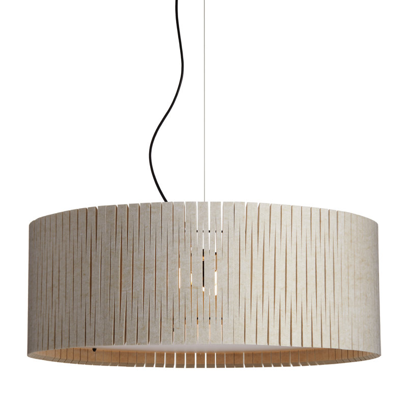 Kerflights D9 Drum Pendant Felt Light Gray, Beige