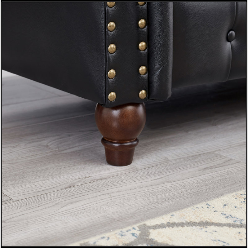 Canapé 85,8 po Chesterfield, Noir