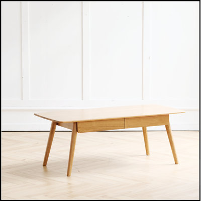 Table basse en bois massif avec rangement, table basse durable et élégante pour les espaces de vie modernes