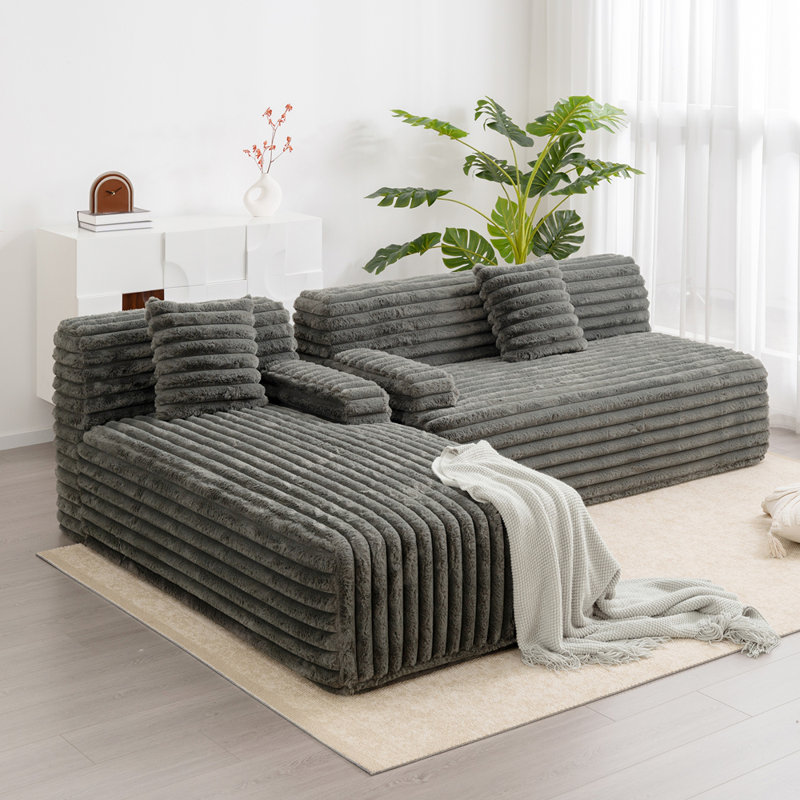 Canapé modulaire 110 po Cloud, Gris foncé