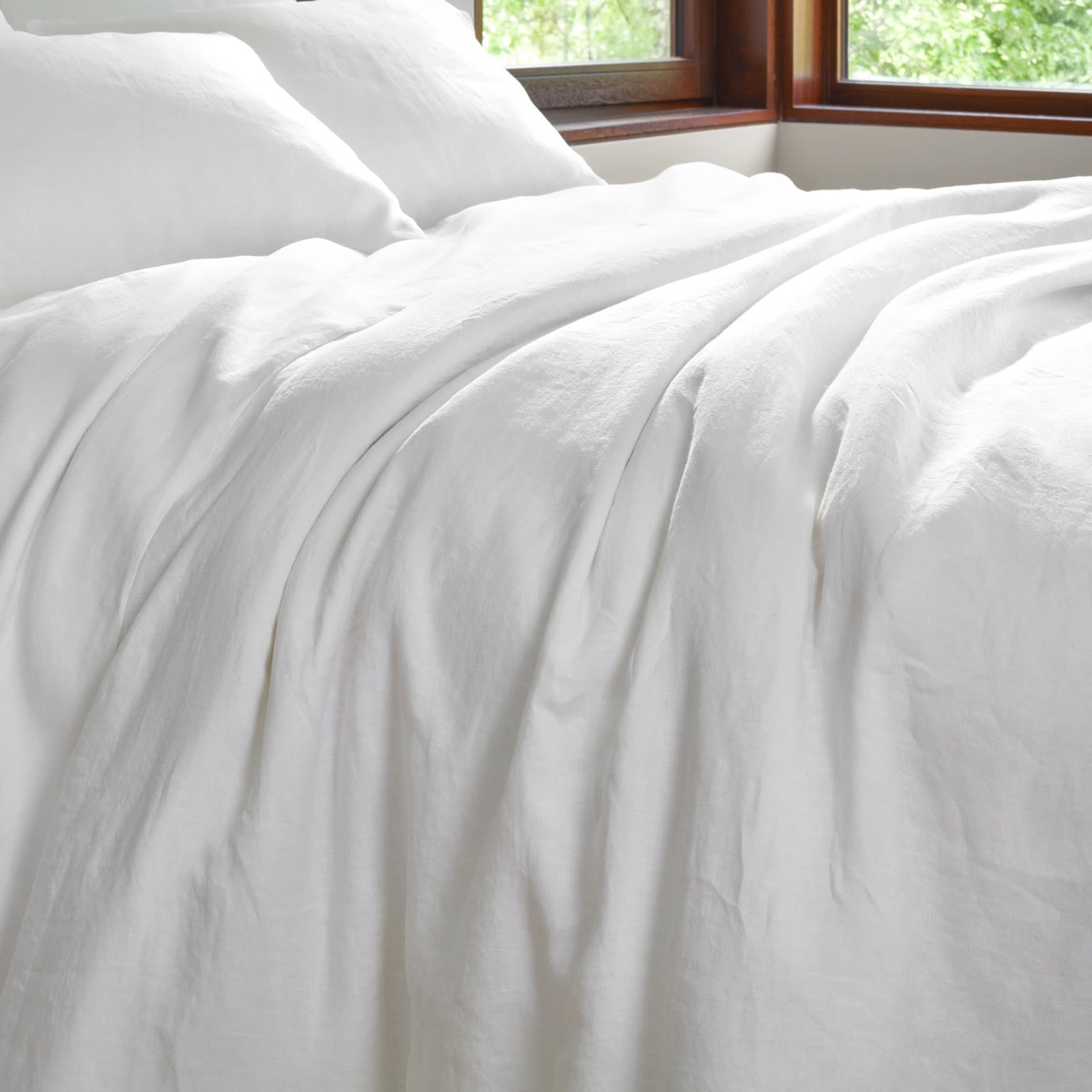 Lush Linen Duvet Cover Set, King Duvet Cover, White