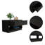 Banc de rangement Uranus, deux tiroirs, deux tablettes ouvertes, noir-79289803