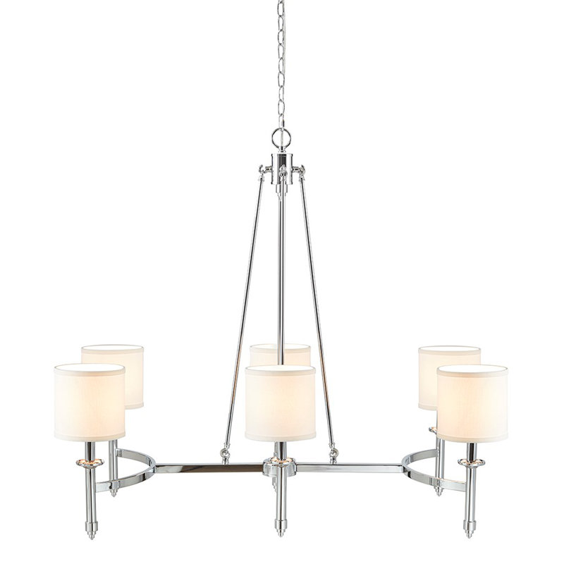 Elegenza Chrome 6 Light Chandelier, Chrome
