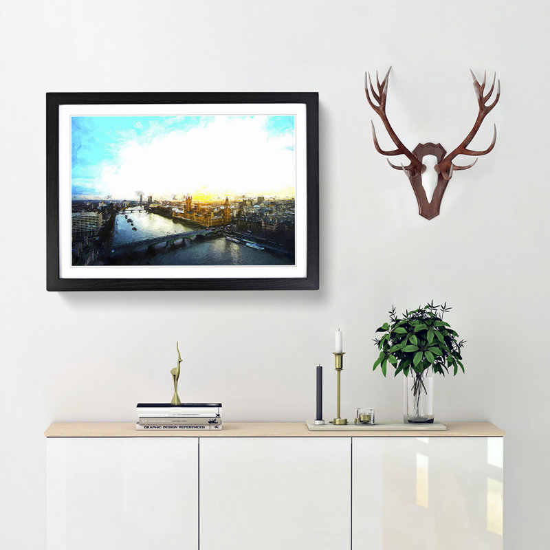 Big Ben and the London Skyline - Framed Print, Black Framed, 33cm H x 45cm W x 2cm D