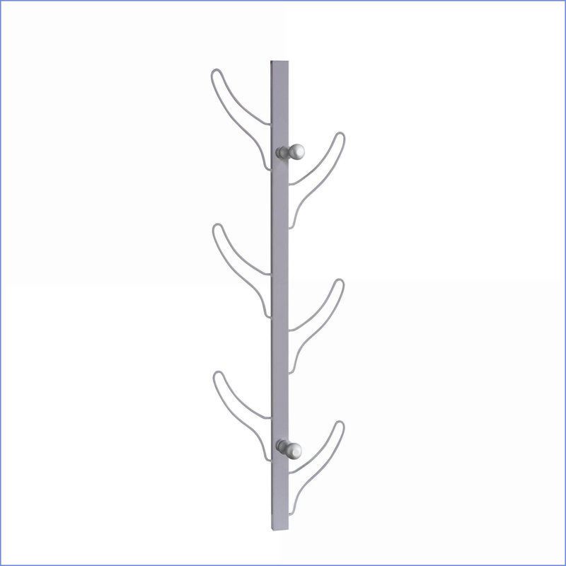 Portemanteaux en bois massif 23,6 x 11 x 64,1 po gris Athénien | Assemblage facile | Gris | Bois massif, Argent argent