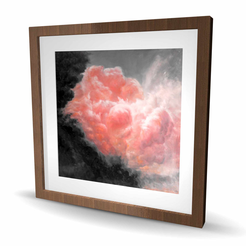 Dark Clouds - Black Satellite View Framed Matted Print Decor