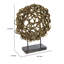 Sculpture décorative de table, rotin brun entrelacé, rond 20 pouces