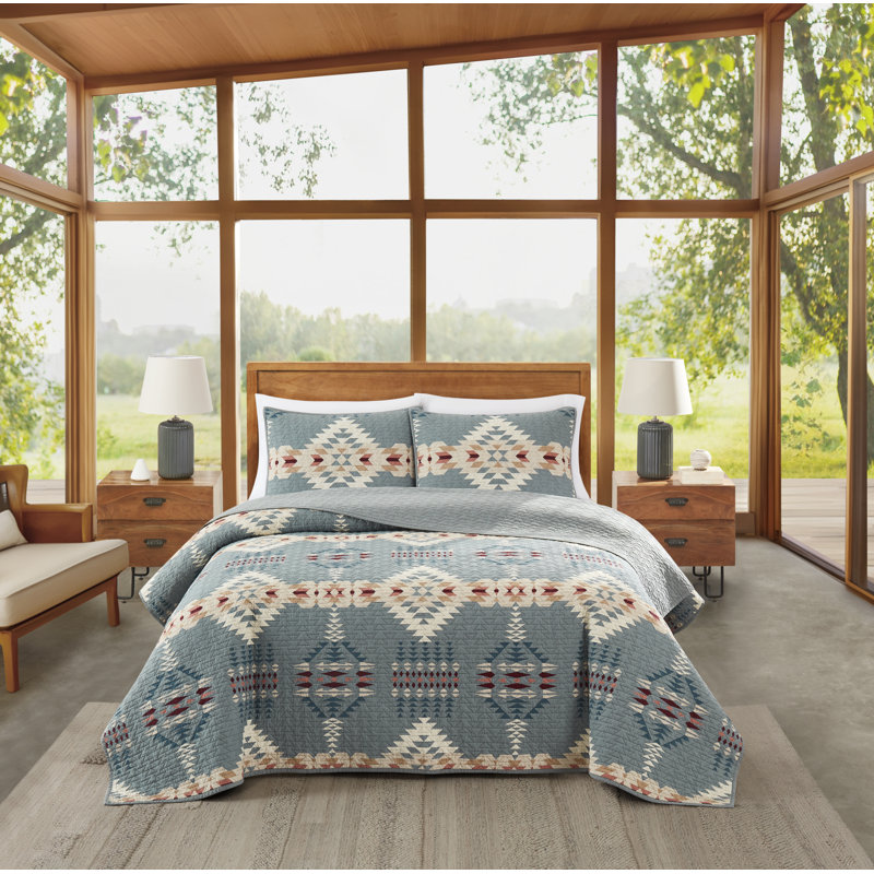 Full/Queen Turquoise Cotton Quilted Duvet Set