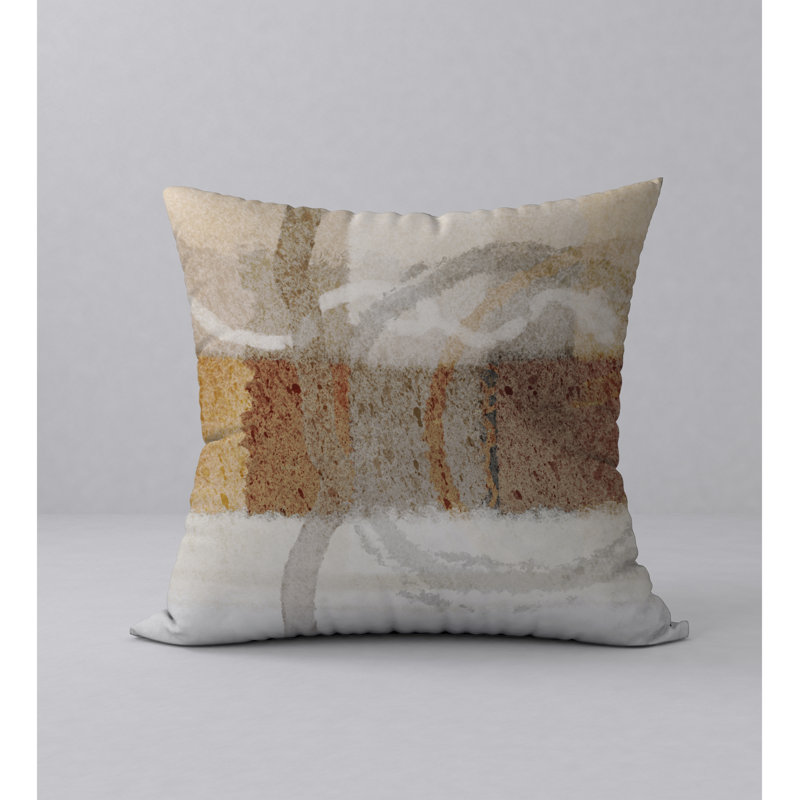 Coussin décoratif Rafraîchissant Ravissant, 20 po x 20 po, Blanc abstrait 1