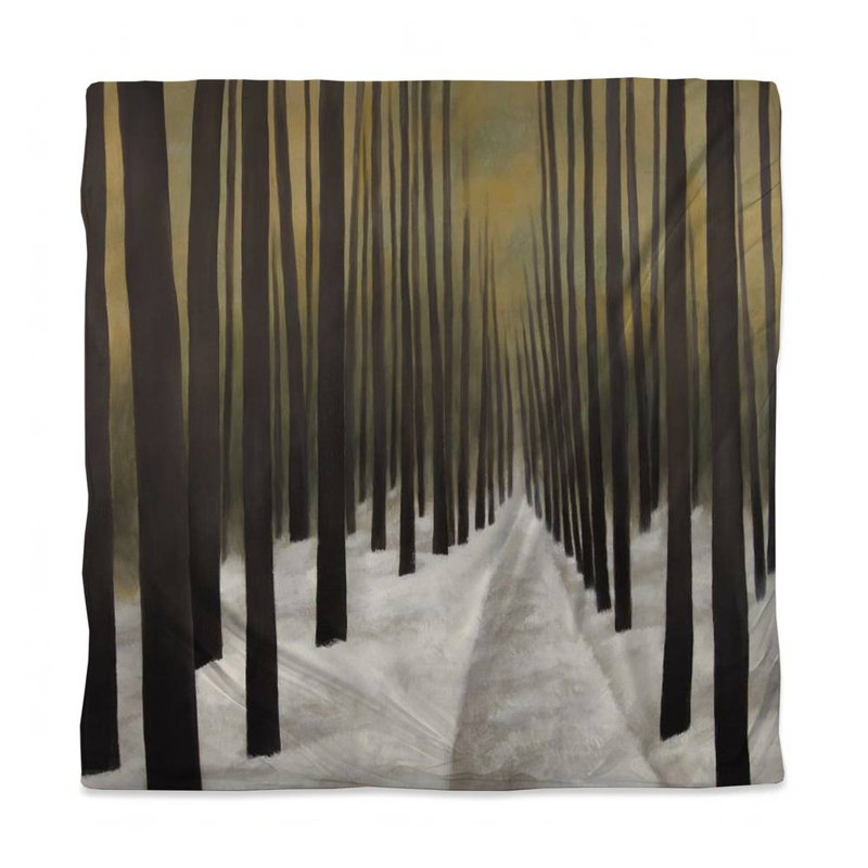 Housse de couette Randonnée dans la forêt brune | Décor de paysage d'arbres