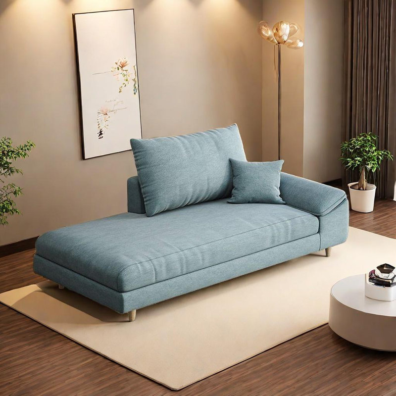 Chaise longue Soft Touch, Orienté à droite, Wathet