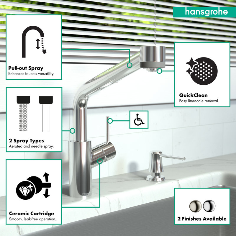 Talis S Pull Out Touch Single Handle Kitchen Faucet, Chrome