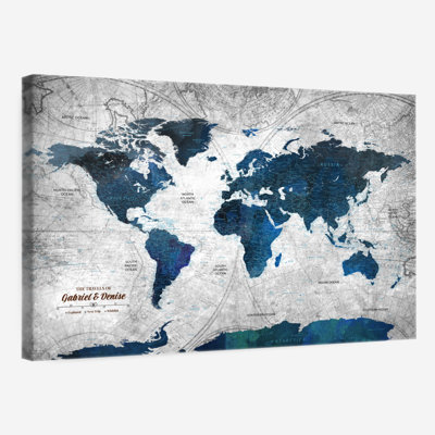 Carte du monde personnalisée punaise III